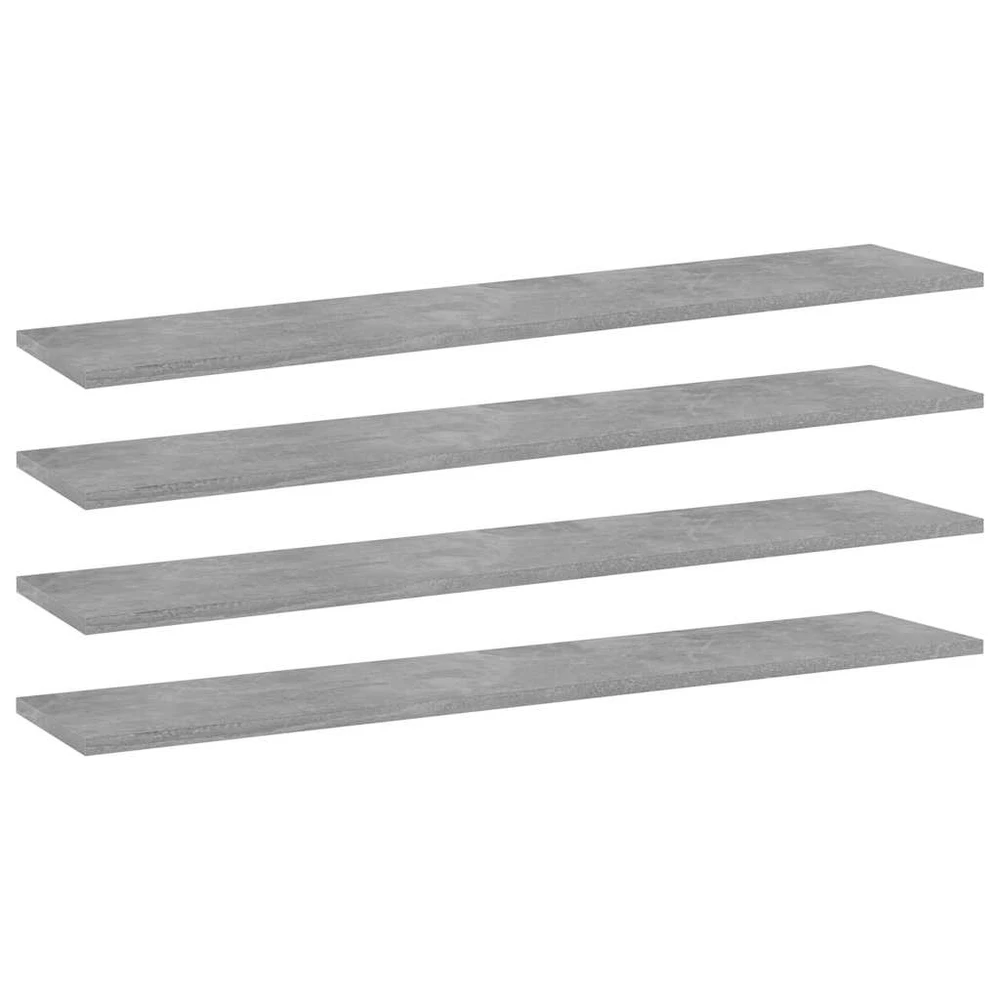 Knygų lentynos plokštės, 4vnt., betono, 100x20x1,5cm, MDP