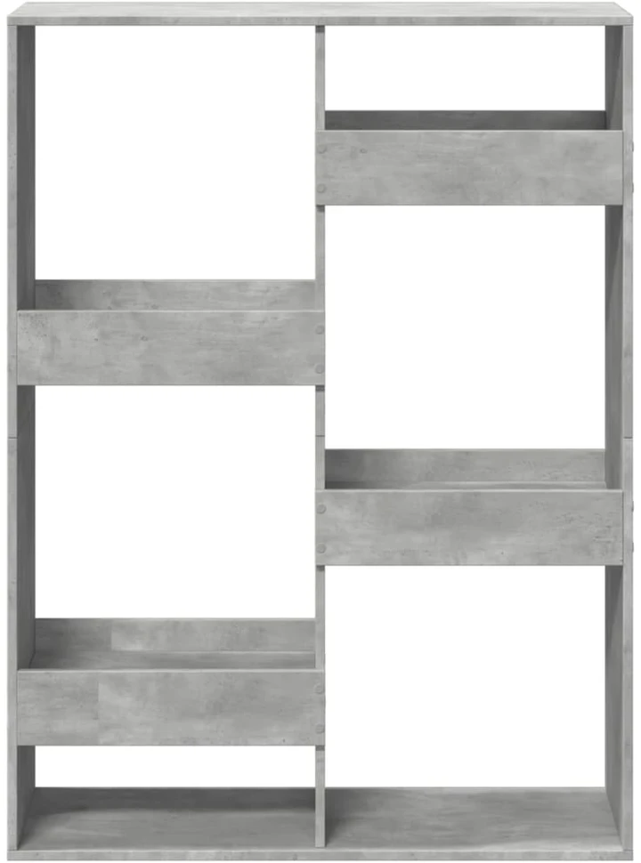 Knygų spinta, betono pilka, 100x33x135cm, apdirbta mediena