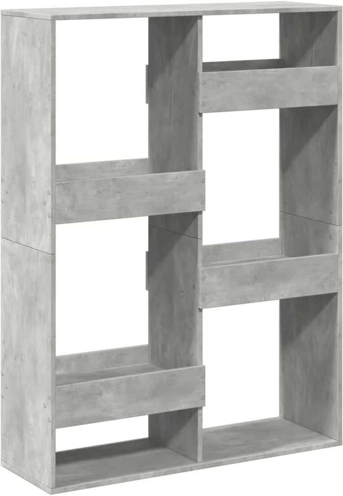 Knygų spinta, betono pilka, 100x33x135cm, apdirbta mediena