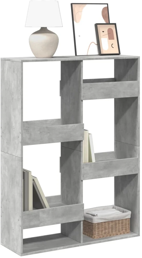 Knygų spinta, betono pilka, 100x33x135cm, apdirbta mediena