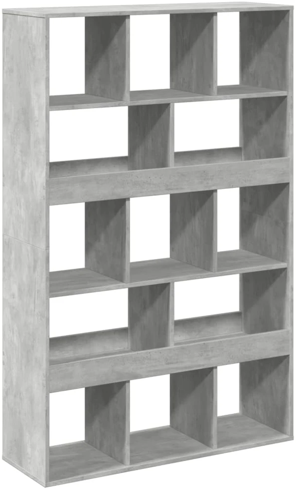 Knygų spinta, betono pilka, 100x33x156,5cm, apdirbta mediena