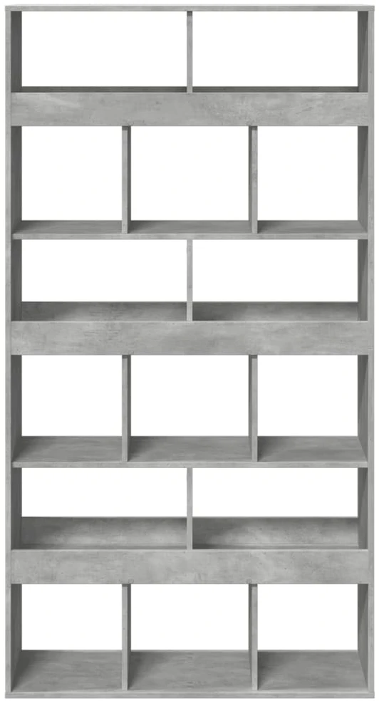 Knygų spinta, betono pilka, 100x33x187,5cm, apdirbta mediena