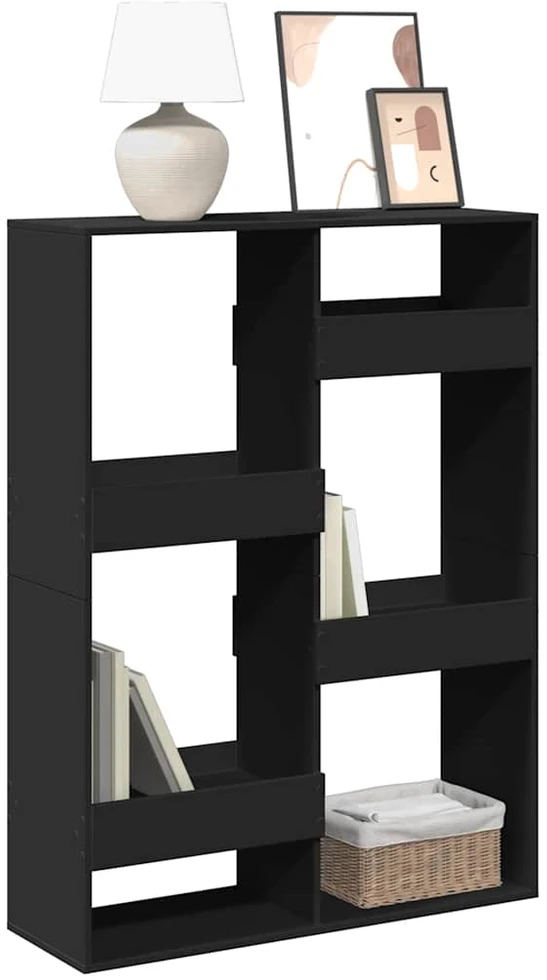 Knygų spinta, juodos spalvos, 100x33x135cm, apdirbta mediena