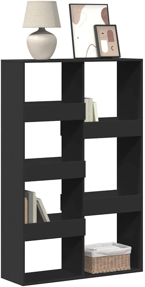 Knygų spinta, juodos spalvos, 100x33x155,5cm, apdirbta mediena
