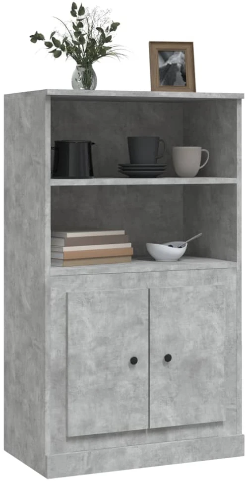 Komoda, betono pilka, 60x35,5x103,5cm, apdirbta mediena