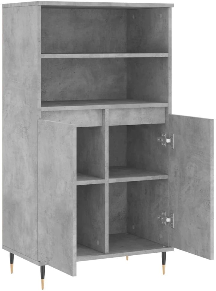 Komoda, betono pilkos spalvos, 60x36x110cm, apdirbta mediena