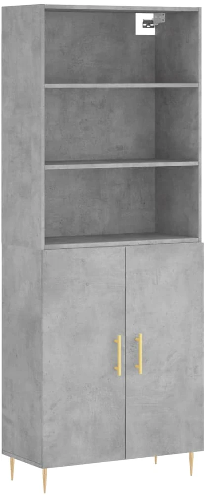 Komoda, betono pilkos spalvos, 69,5x34x180cm, apdirbta mediena
