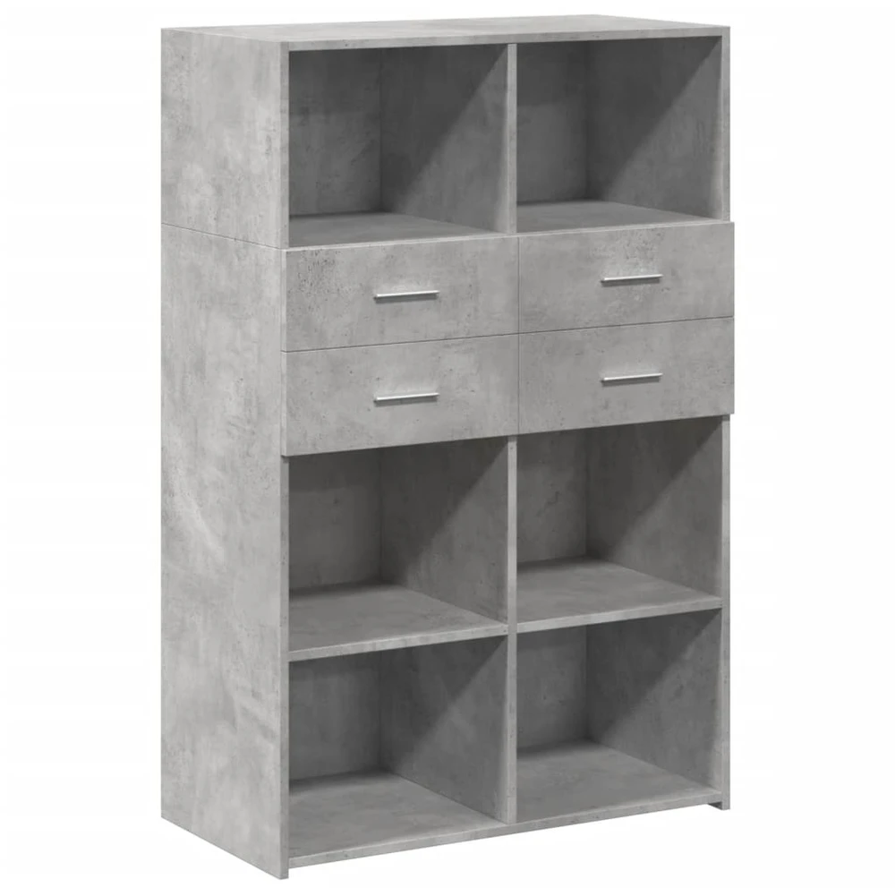 Komoda, betono pilkos spalvos, 80x42,5x124cm, apdirbta mediena