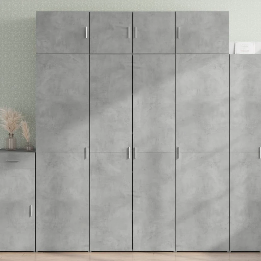 Komoda, betono pilkos spalvos, 80x42,5x185cm, apdirbta mediena