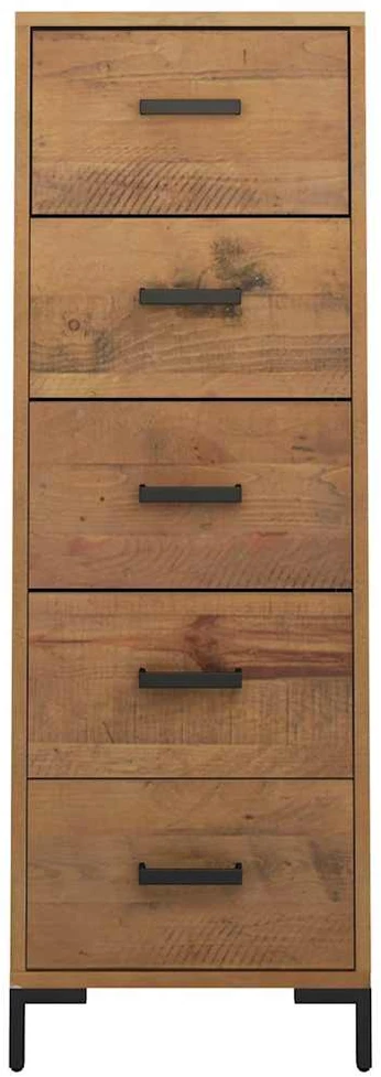 Komoda su stalčiais, 42x35x110cm, pušies medienos masyvas