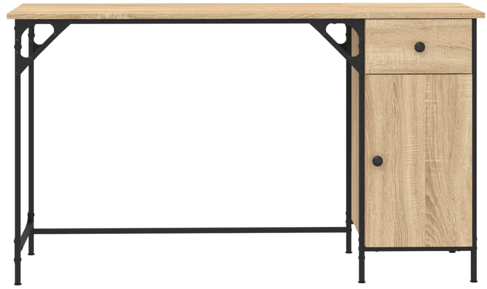 Kompiuterio stalas, ąžuolo, 131x48x75cm, apdirbta mediena