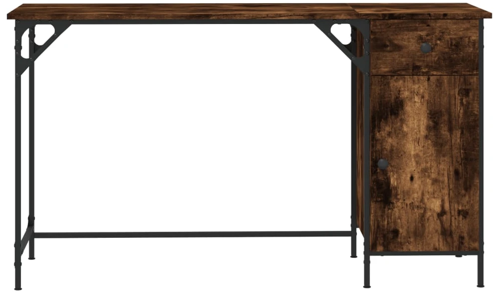 Kompiuterio stalas, dūminio ąžuolo, 131x48x75cm, mediena