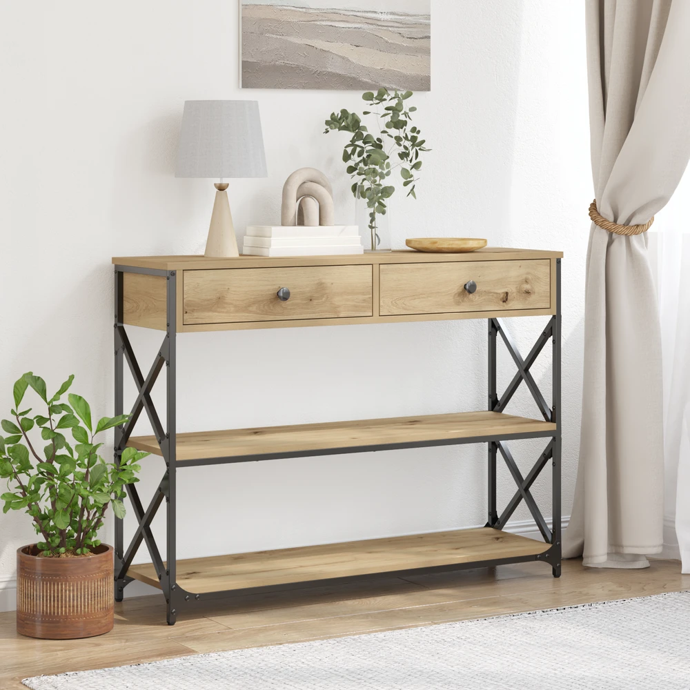 Konsolės stalas artisano ąžuolo 100 x 28 x 75 cm