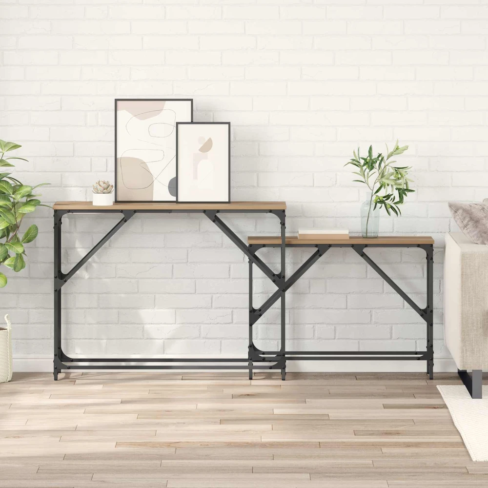 Konsolinis stalas 2 vnt. Amatininkų ąžuolas 100 x 28 x 75 cm