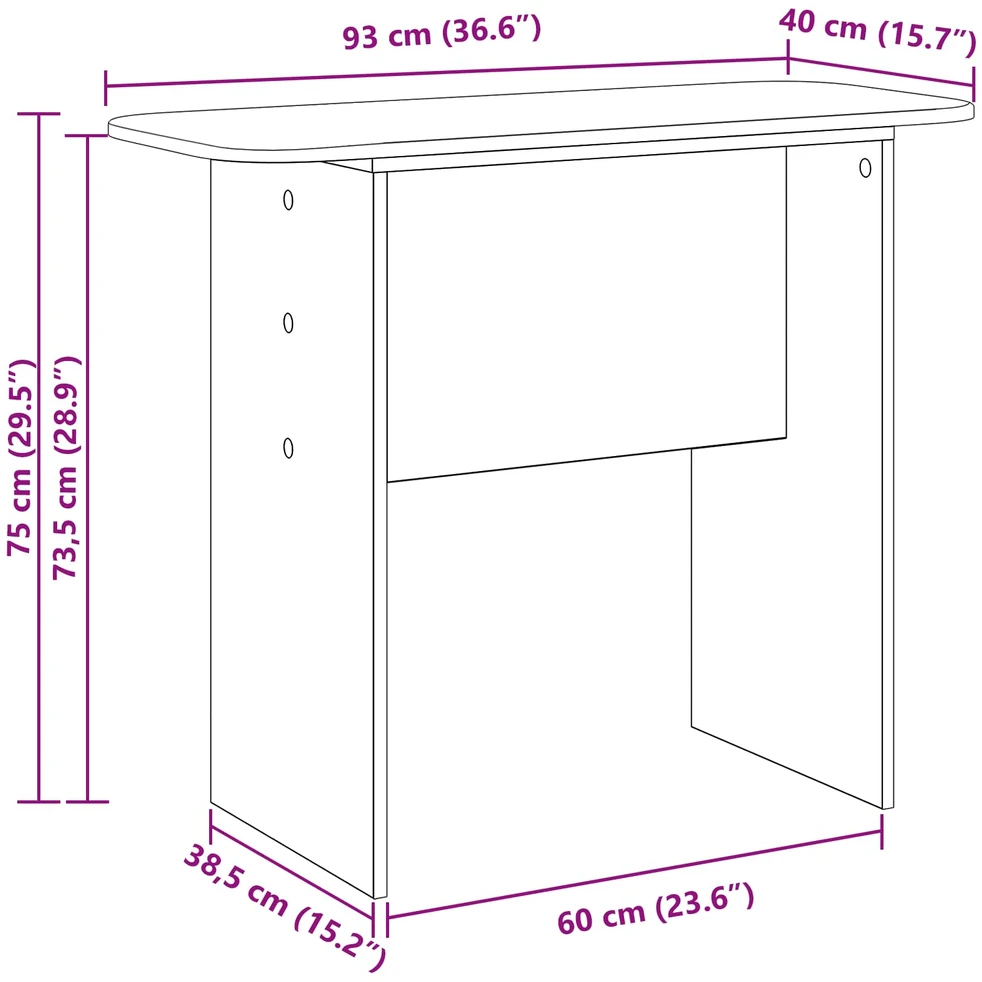 Konsolinis stalas Aukštai blizganti balta 93 x 40 x 75 cm