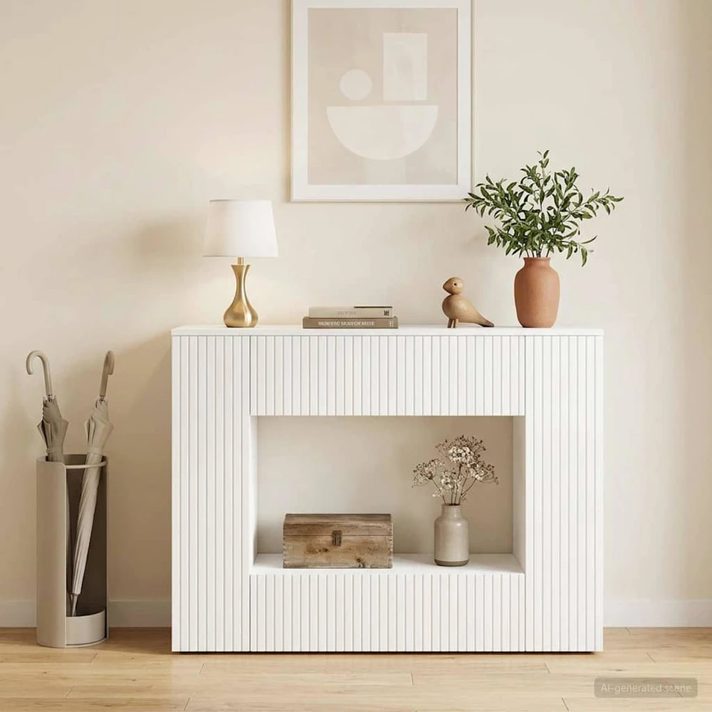 Konsolinis stalas Aukšto Blizgesio Baltas 101 x 29 x 74 cm