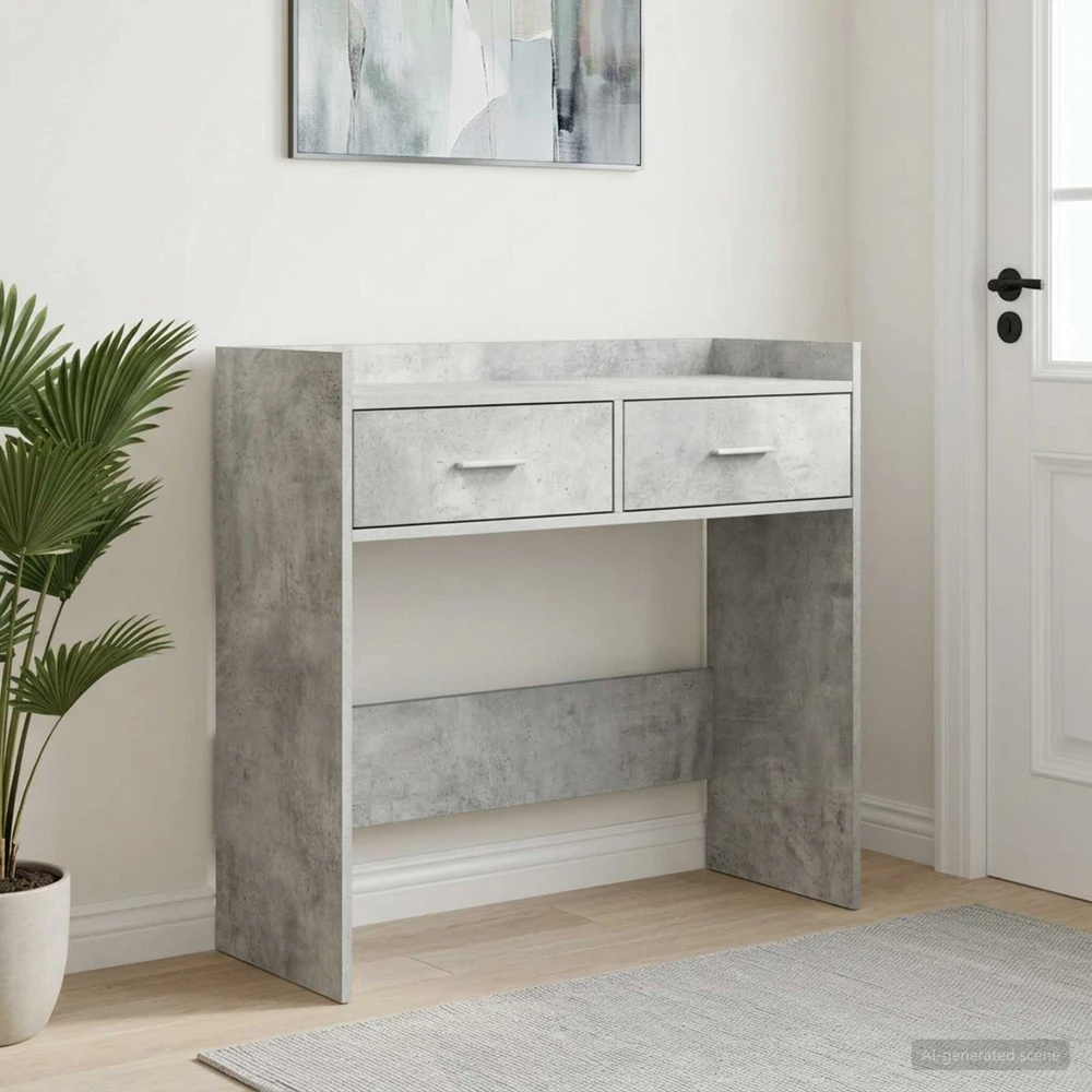 Konsolinis stalas Betono pilka 90 x 35 x 80 cm Apdirbta mediena