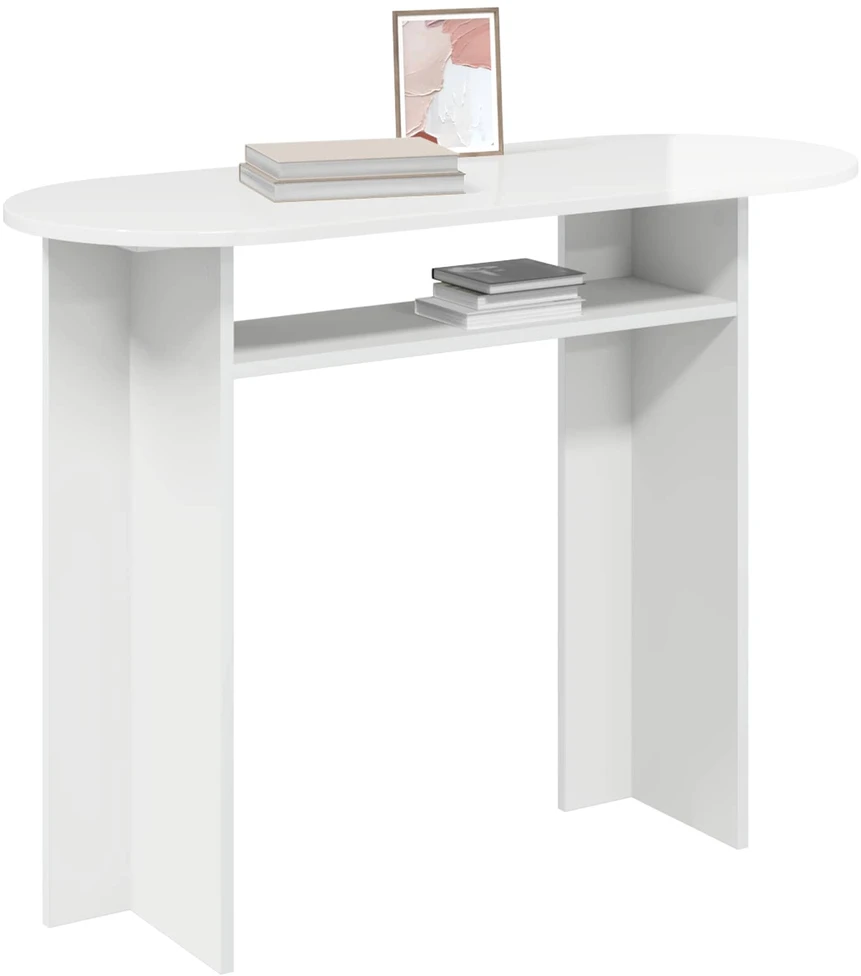 Konsolinis stalas Itin blizgi balta 100 x 39,5 x 75 cm