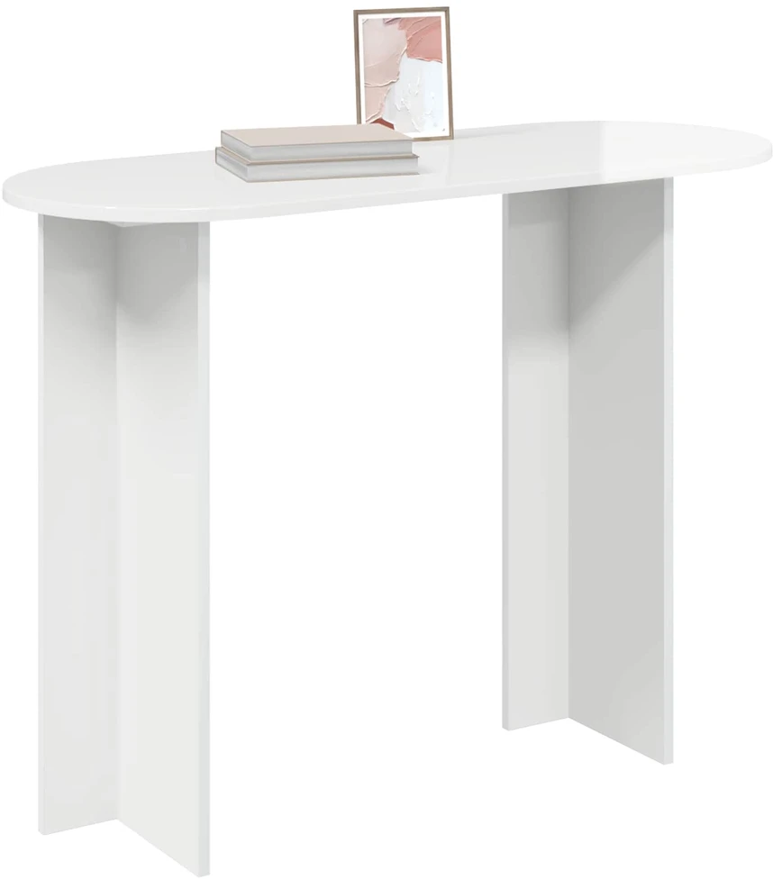Konsolinis stalas Itin blizgi balta 100 x 39,5 x 75 cm