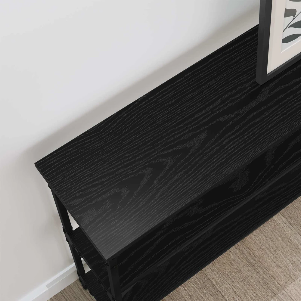 Konsolinis stalas juoda ąžuolo 100 x 22,5 x 75 cm