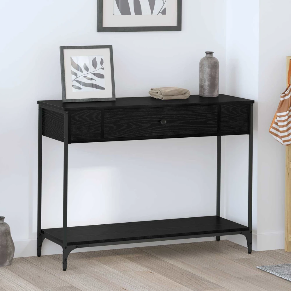 Konsolinis stalas juoda ąžuolo 100 x 34.5 x 75 cm
