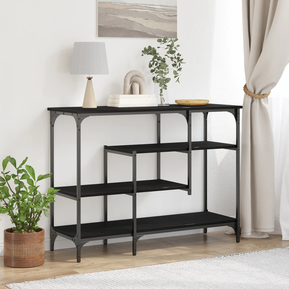 Konsolinis stalas juoda ąžuolo 100 x 35 x 75 cm