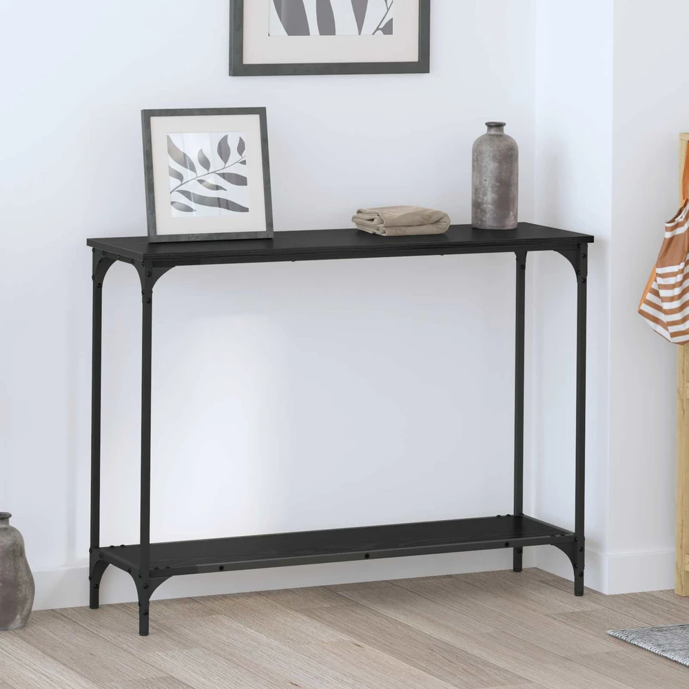 Konsolinis stalas juoda ąžuolo 101 x 30.5 x 75 cm