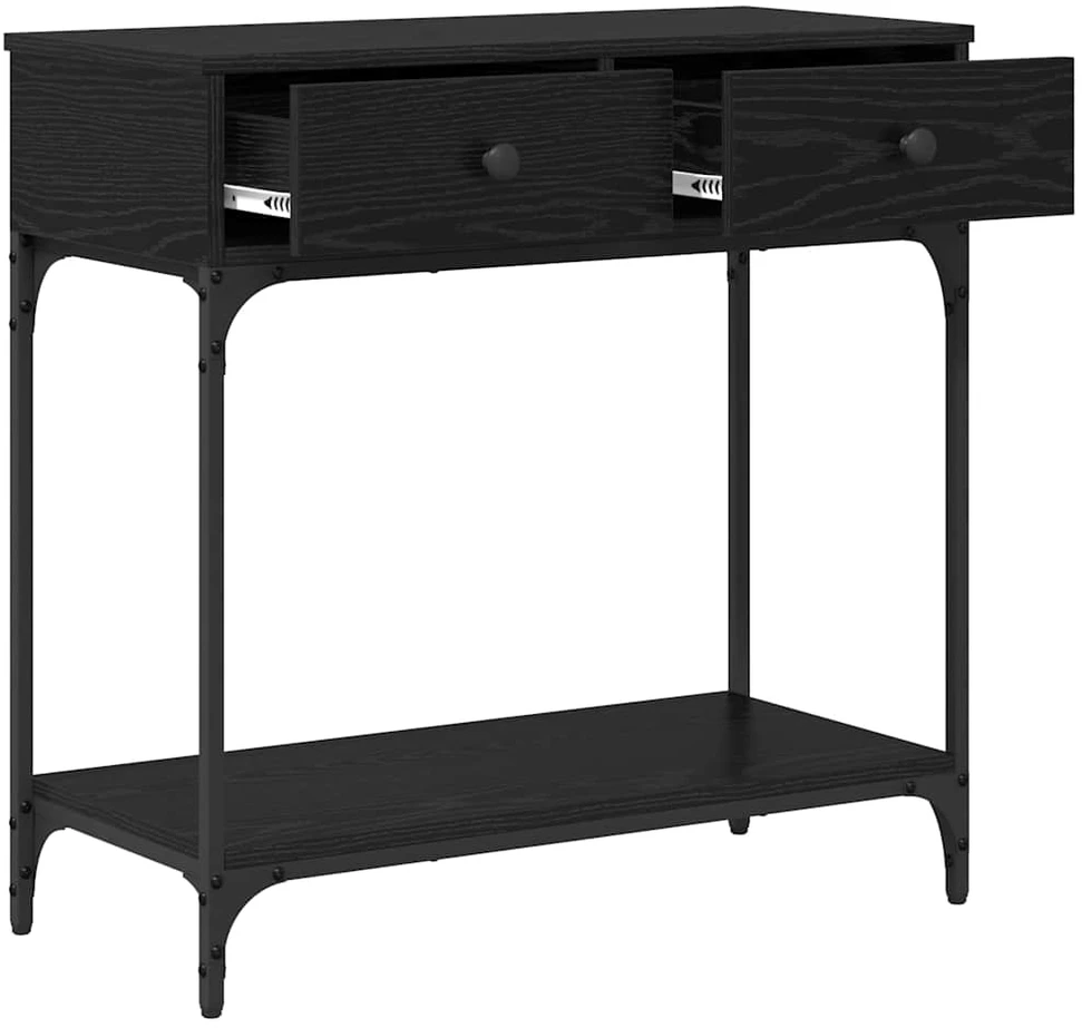 Konsolinis stalas juoda ąžuolo 75 x 34,5 x 75 cm