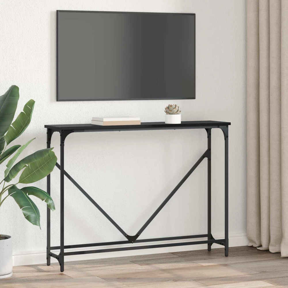 Konsolinis stalas Juodas ąžuolas 102 x 23 x 75 cm