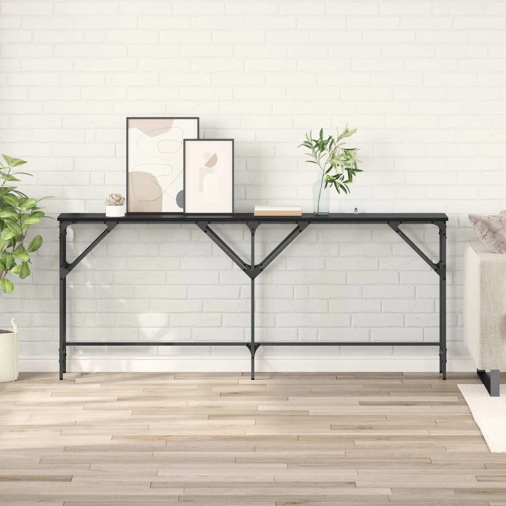 Konsolinis stalas Juodas ąžuolas 180 x 30 x 75 cm