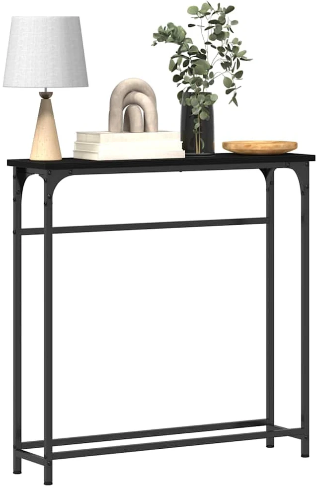 Konsolinis stalas Juodas ąžuolas 75 x 19,5 x 75 cm
