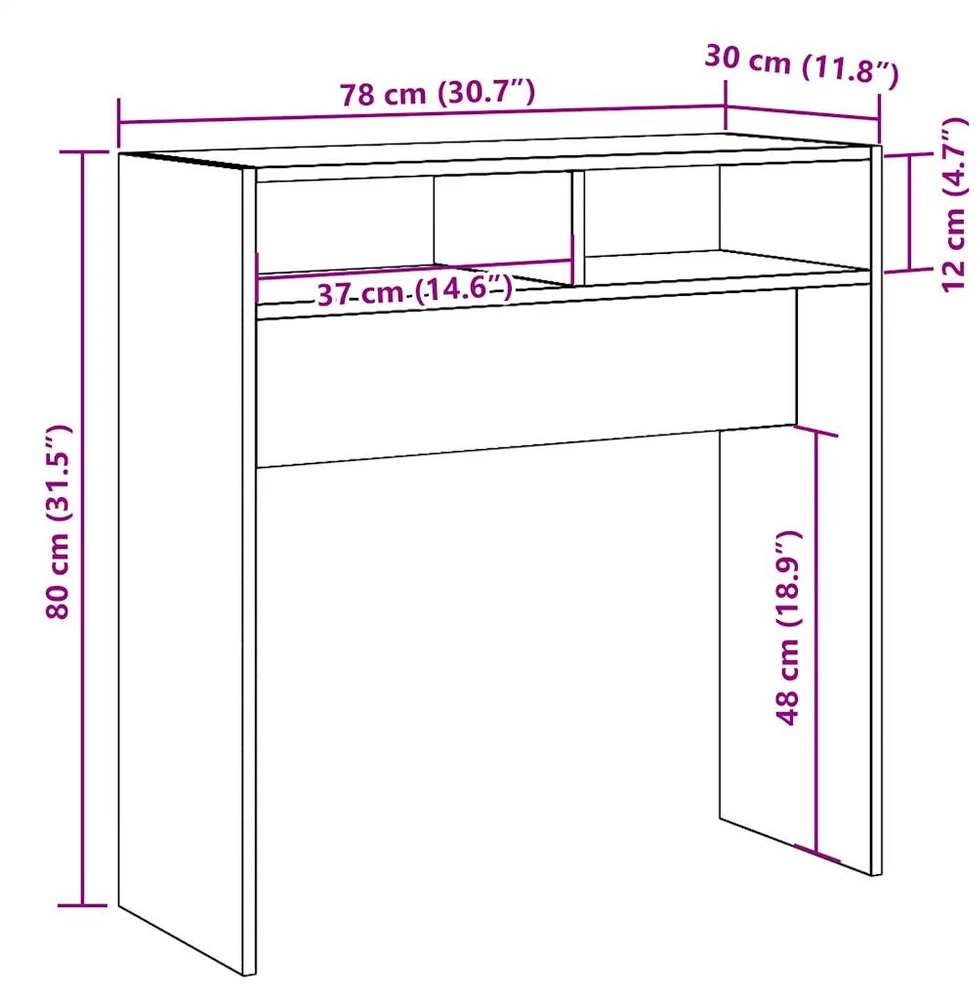 konsolinis stalas Old Wood 78x30x80 cm Engineered Wood