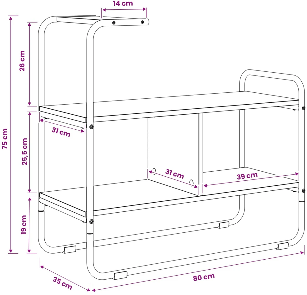 Konsolinis stalas Pilka Sonoma 80 x 35 x 75 cm Apdirbta mediena