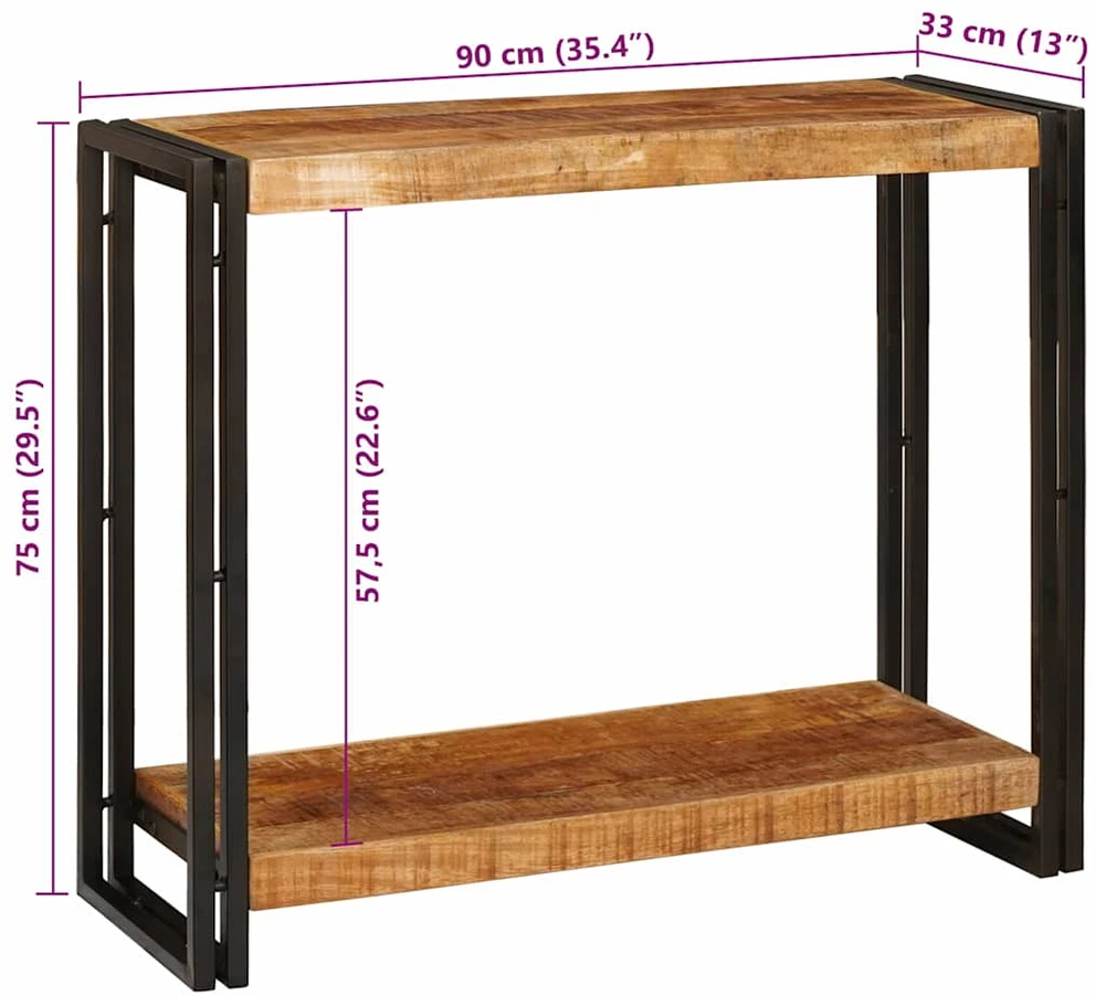 Konsolinis stalas Ruda 90 x 33 x 75 cm Kietas mango medis
