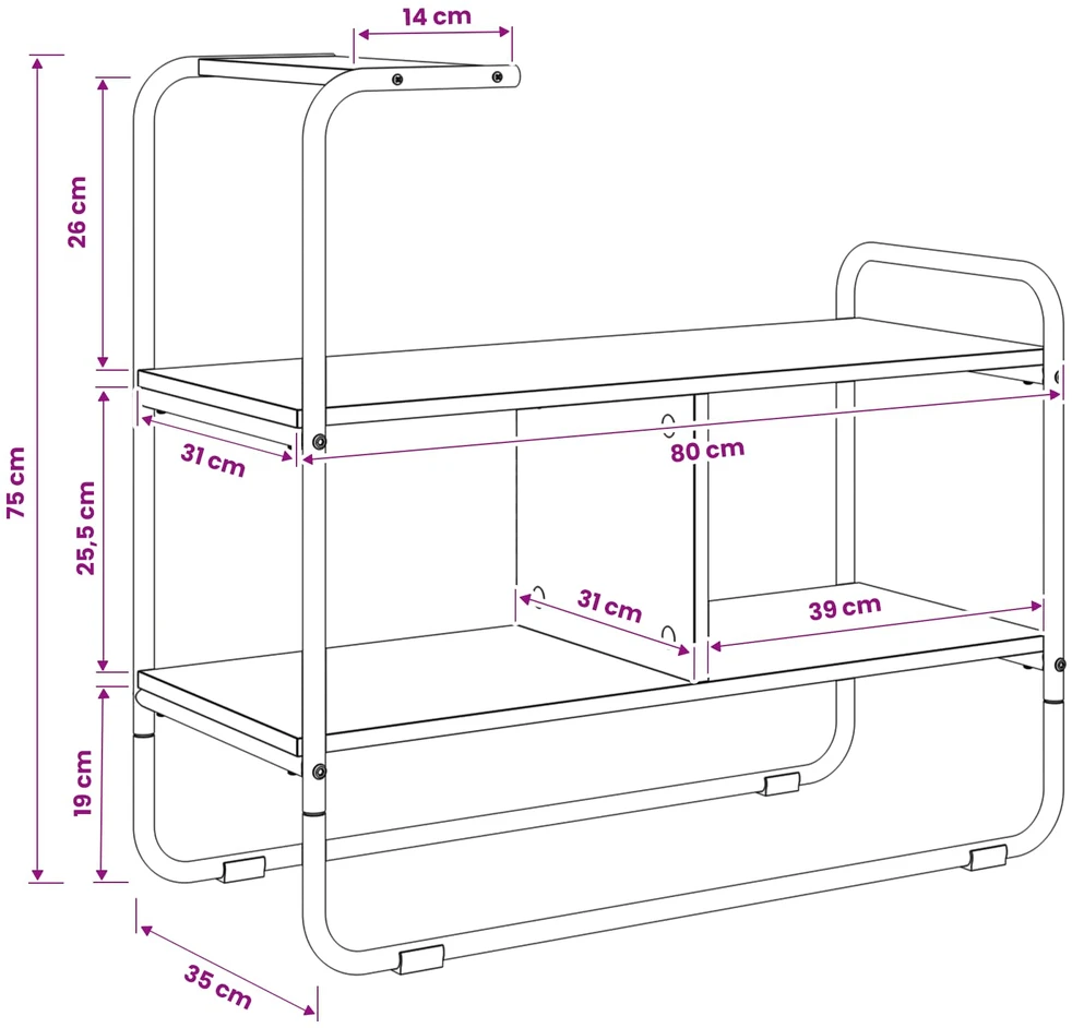 Konsolinis stalas Sendintos medienos 80 x 35 x 75 cm