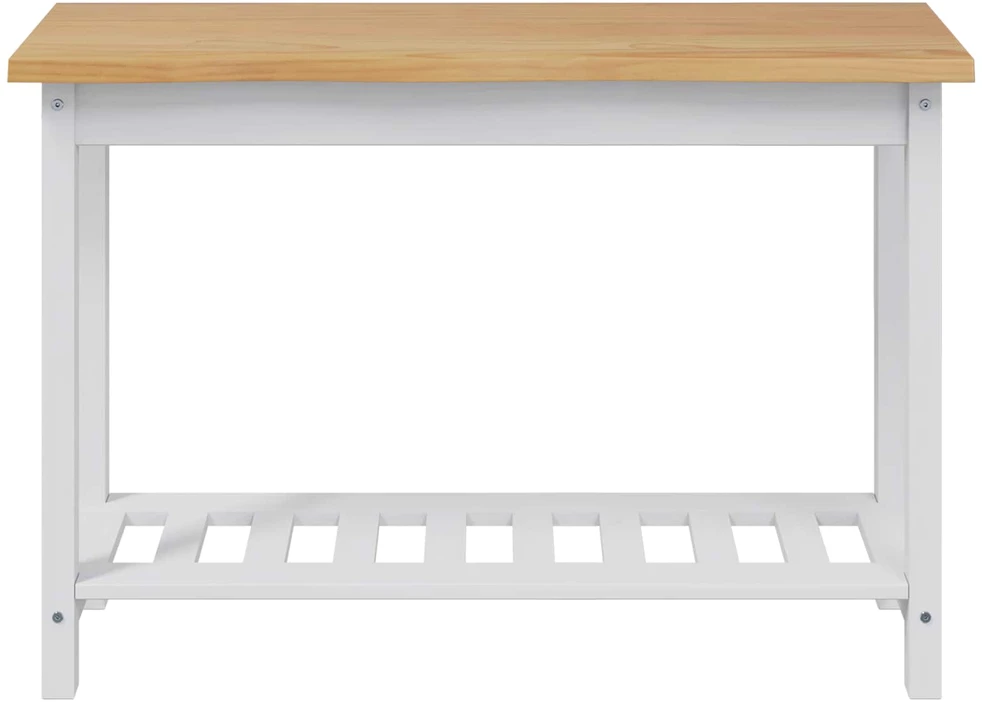 VidaXL Konsolinis stalas su lentyna EKAI Balta 112 x 35 x 76 cm