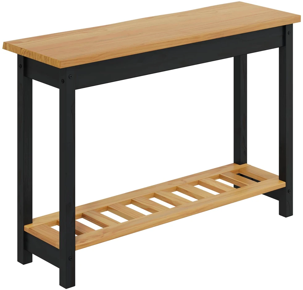 VidaXL Konsolinis stalas su lentyna EKAI Juoda 112 x 35 x 76 cm
