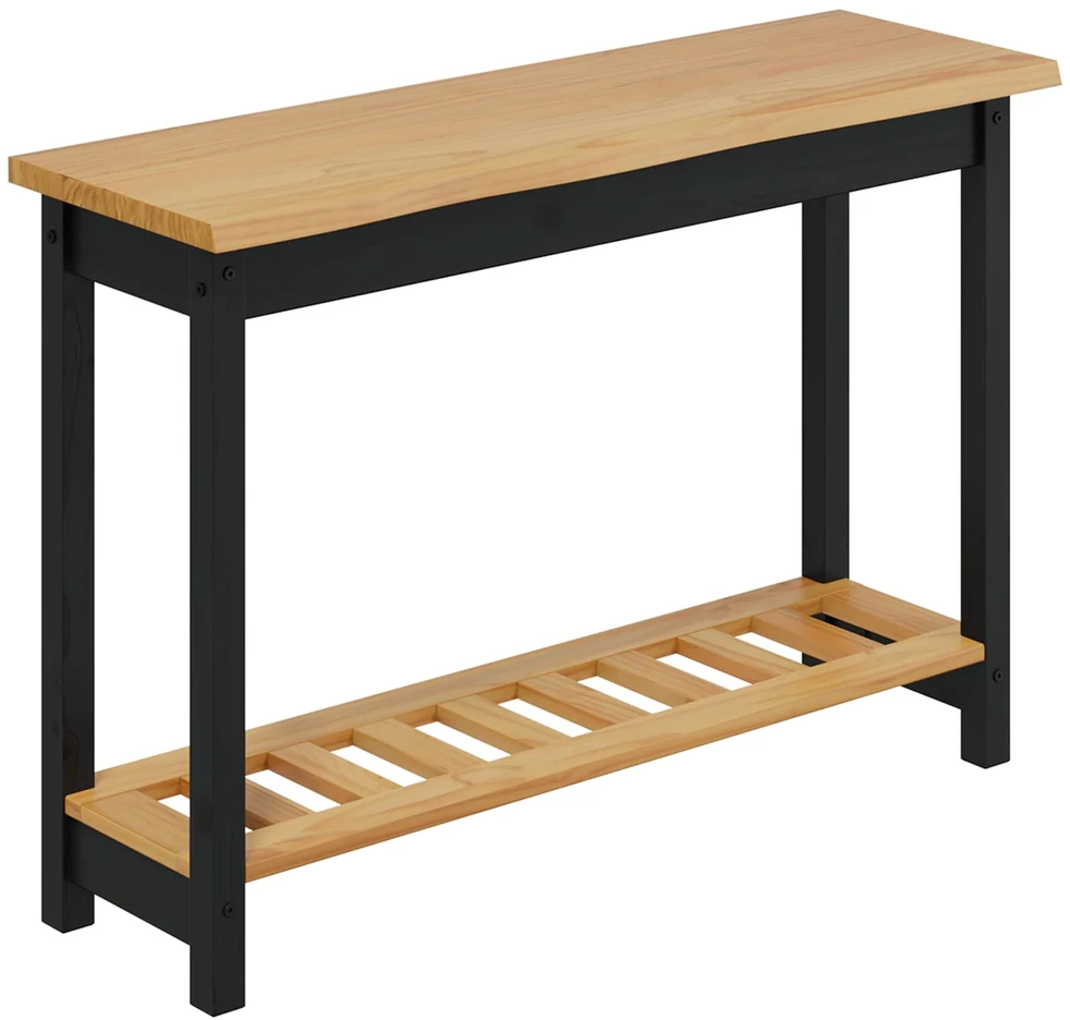 VidaXL Konsolinis stalas su lentyna EKAI Juoda 112 x 35 x 76 cm