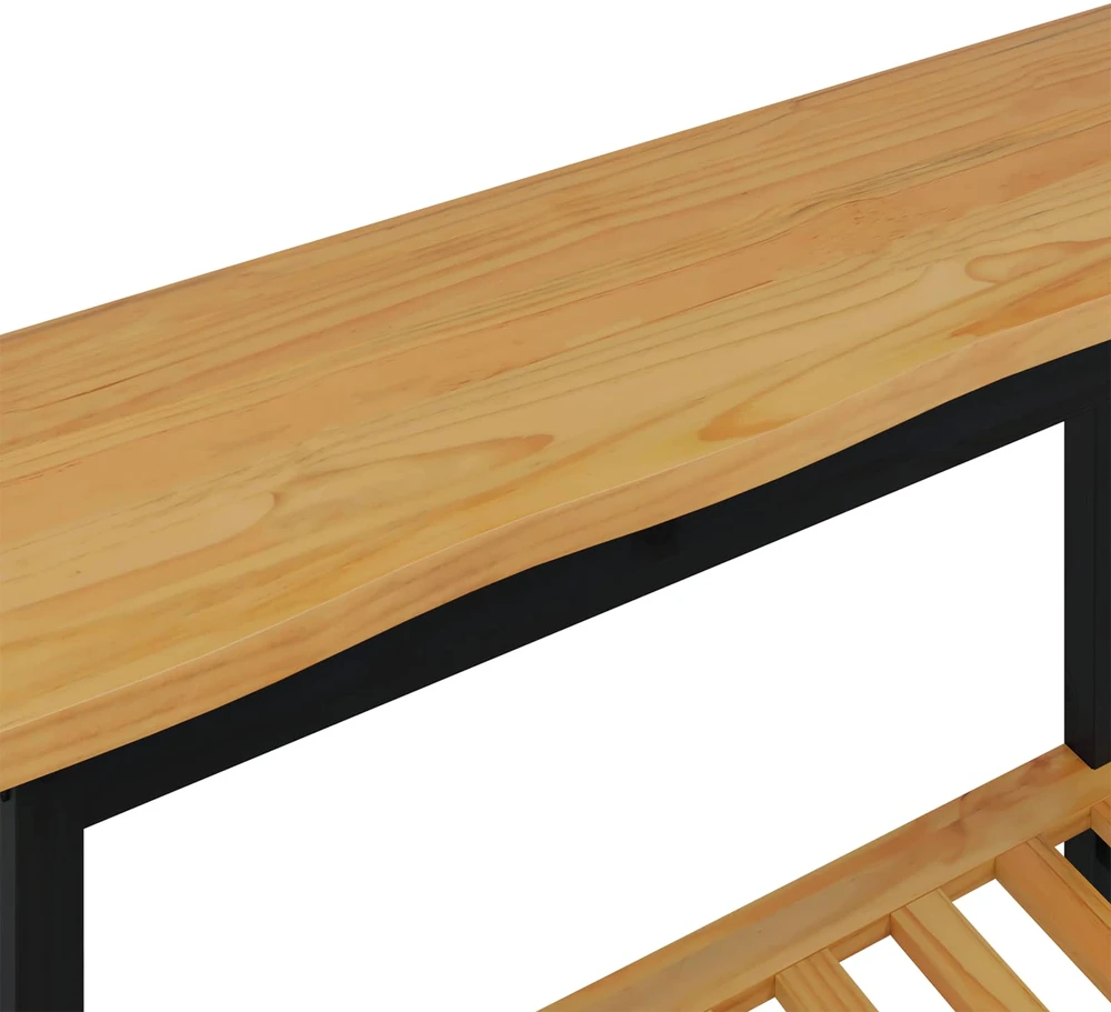 VidaXL Konsolinis stalas su lentyna EKAI Juoda 112 x 35 x 76 cm