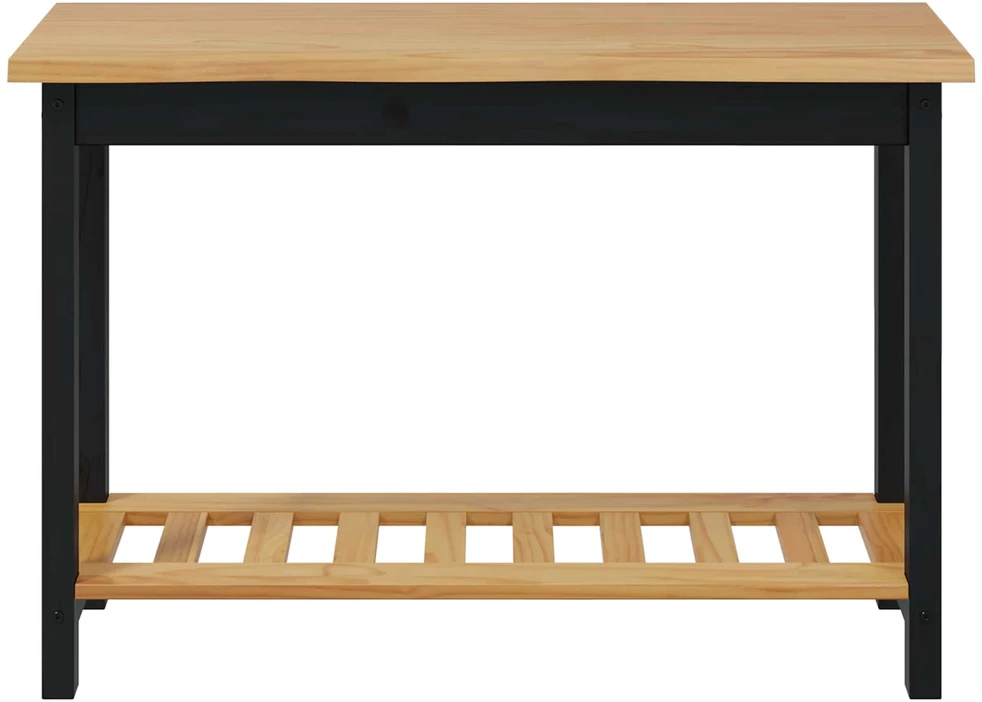 VidaXL Konsolinis stalas su lentyna EKAI Juoda 112 x 35 x 76 cm