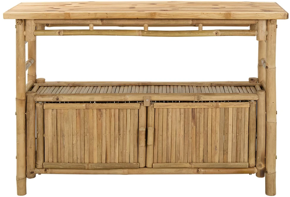 Konsolinis stalas su lentyna Natūrali 110 x 35 x 75 cm Bambukas