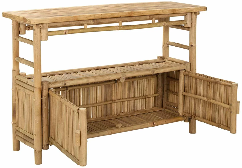 Konsolinis stalas su lentyna Natūrali 110 x 35 x 75 cm Bambukas