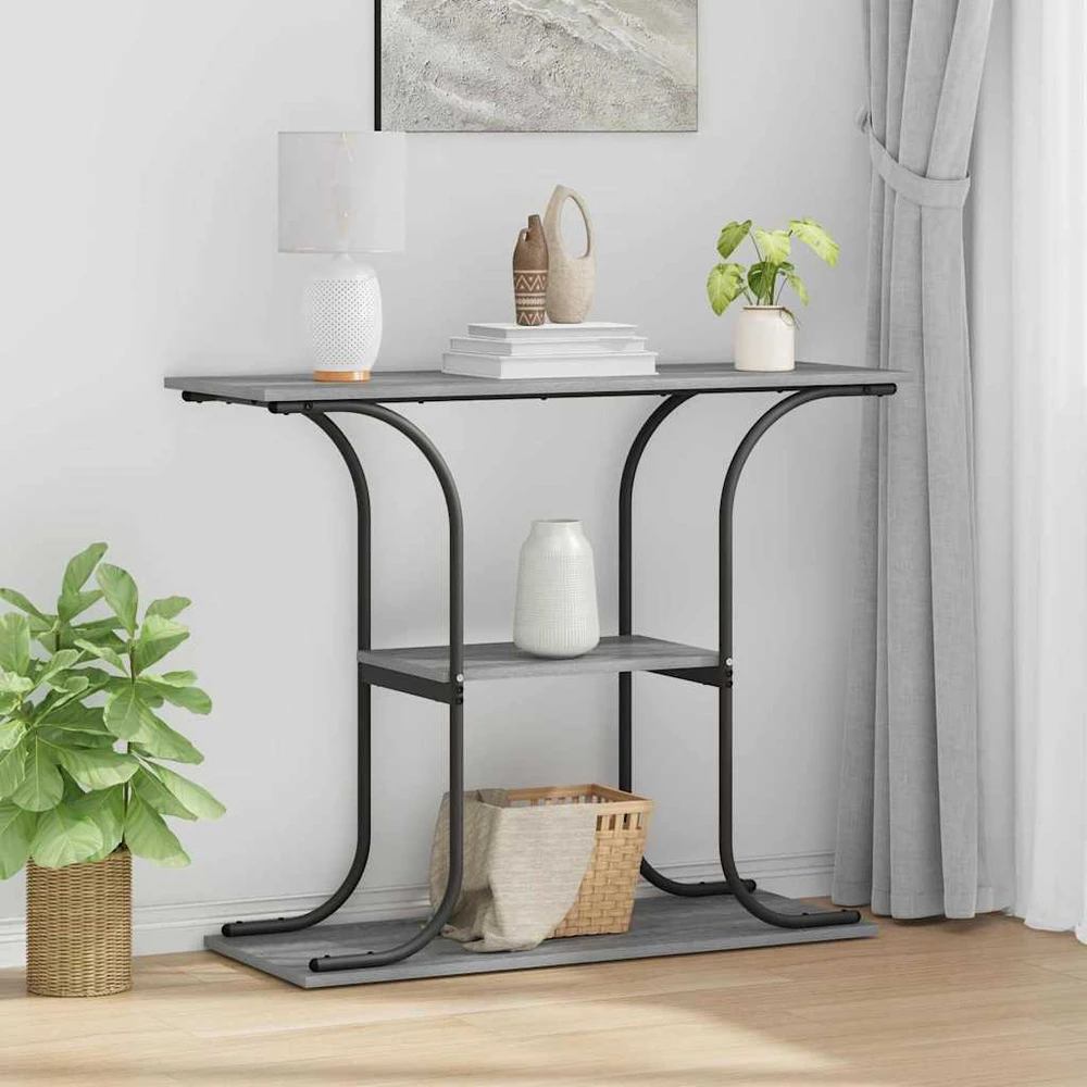 Konsolinis stalas su lentyna Pilkas Sonoma 101 x 35 x 80,5 cm