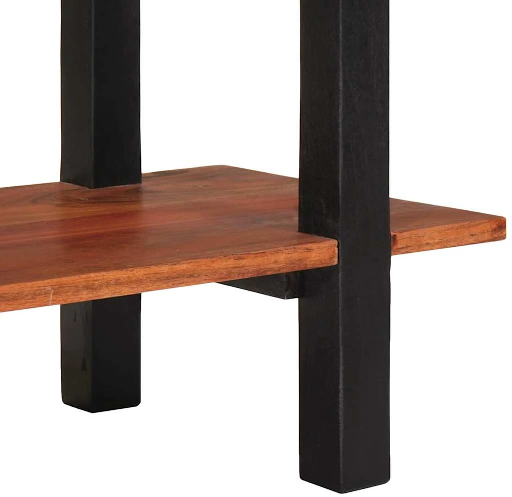 Konsolinis stalas su lentyna Ruda ir juoda 110 x 30 x 75 cm