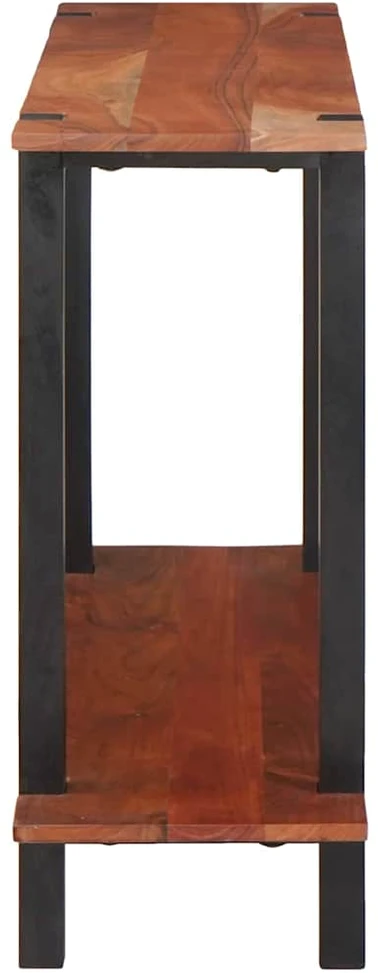 Konsolinis stalas su lentyna Ruda ir juoda 110 x 30 x 75 cm