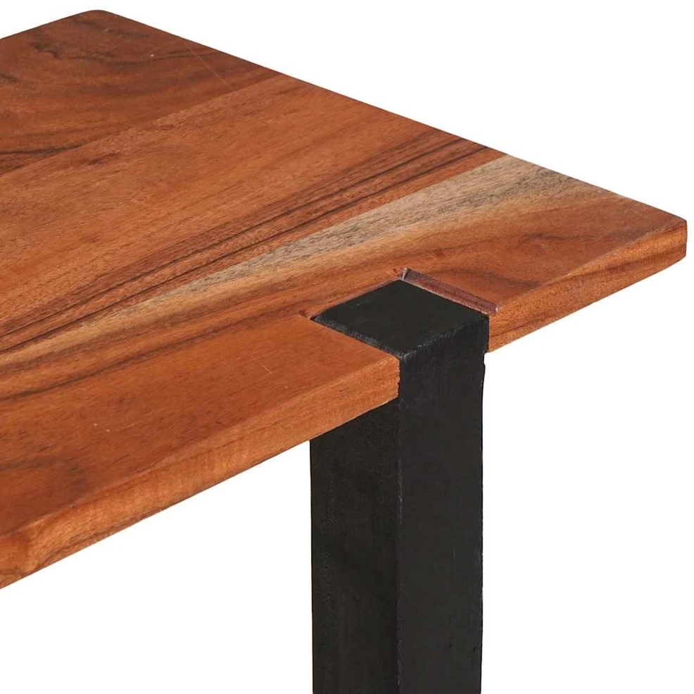 Konsolinis stalas su lentyna Ruda ir juoda 110 x 30 x 75 cm