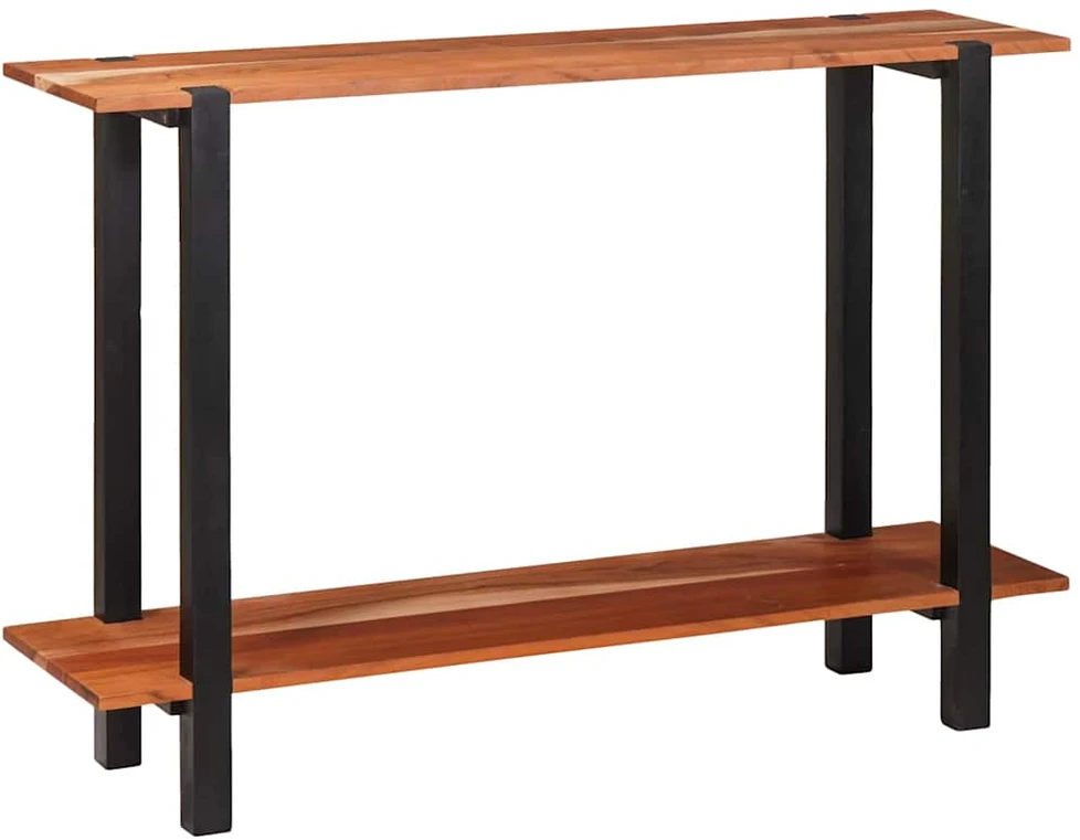 Konsolinis stalas su lentyna Ruda ir juoda 110 x 30 x 75 cm
