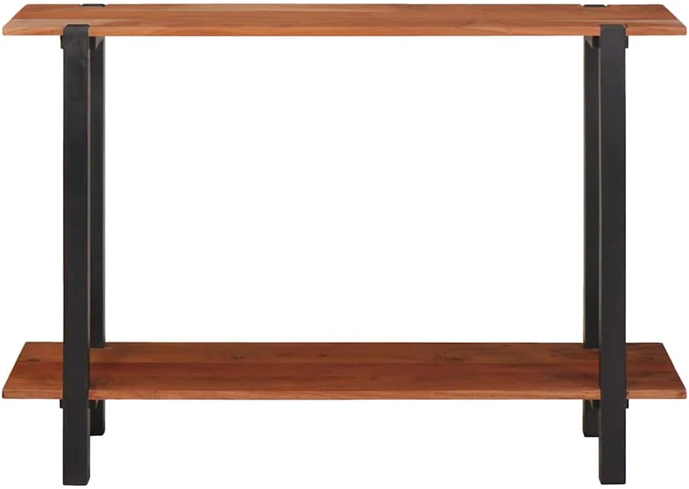 Konsolinis stalas su lentyna Ruda ir juoda 110 x 30 x 75 cm