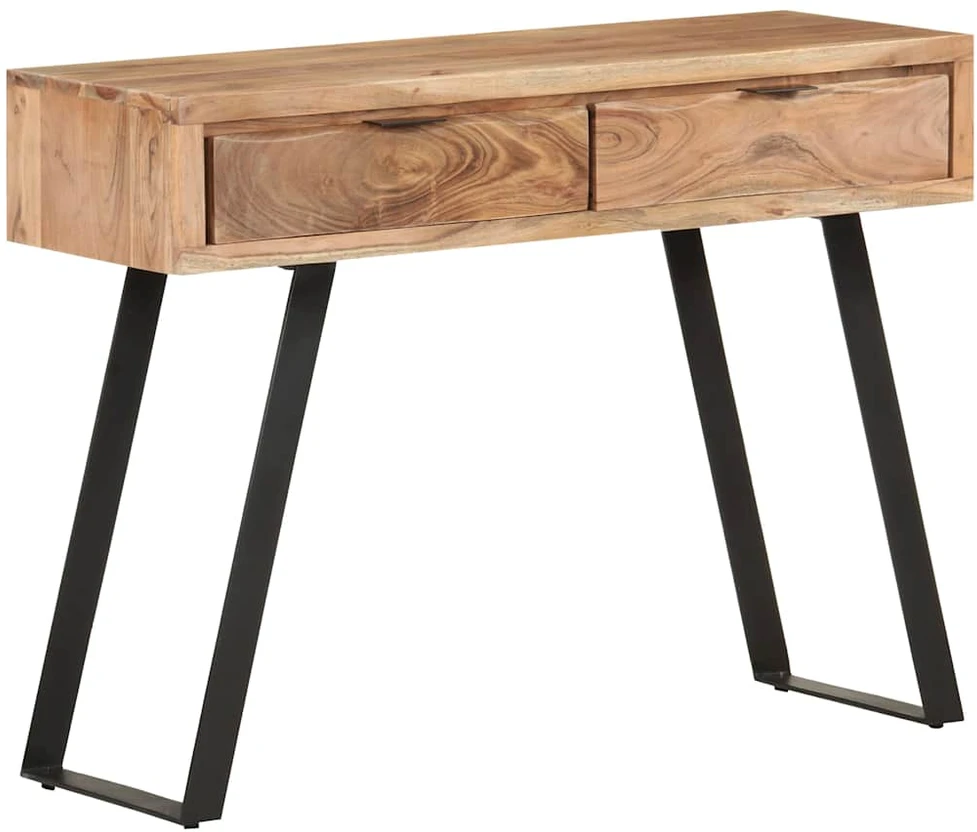 Konsolinis staliukas, 100x35x76cm, akacija su gyvais kraštais