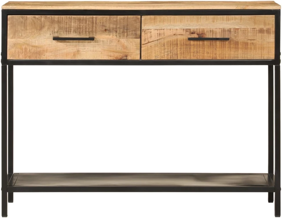 Konsolinis staliukas, 100x35x76cm, mango masyvas ir geležis